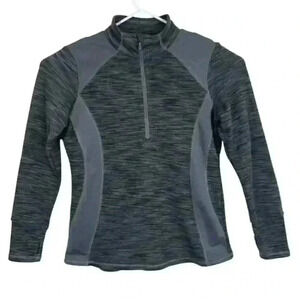 AVALANCHE Womens Size Large Gray 1/4 Zip Lightweight Athletic Jacket Thumb Holes